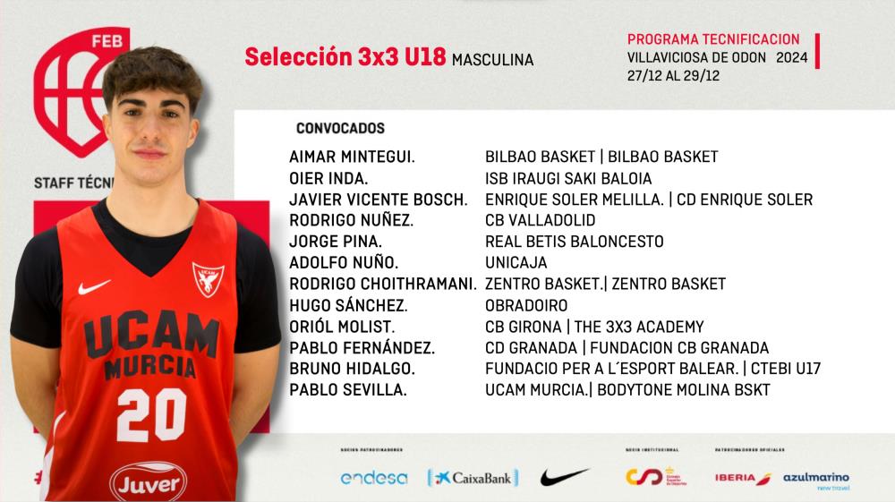 Pablo Sevilla, convocado con la Selección Española U18 3x3